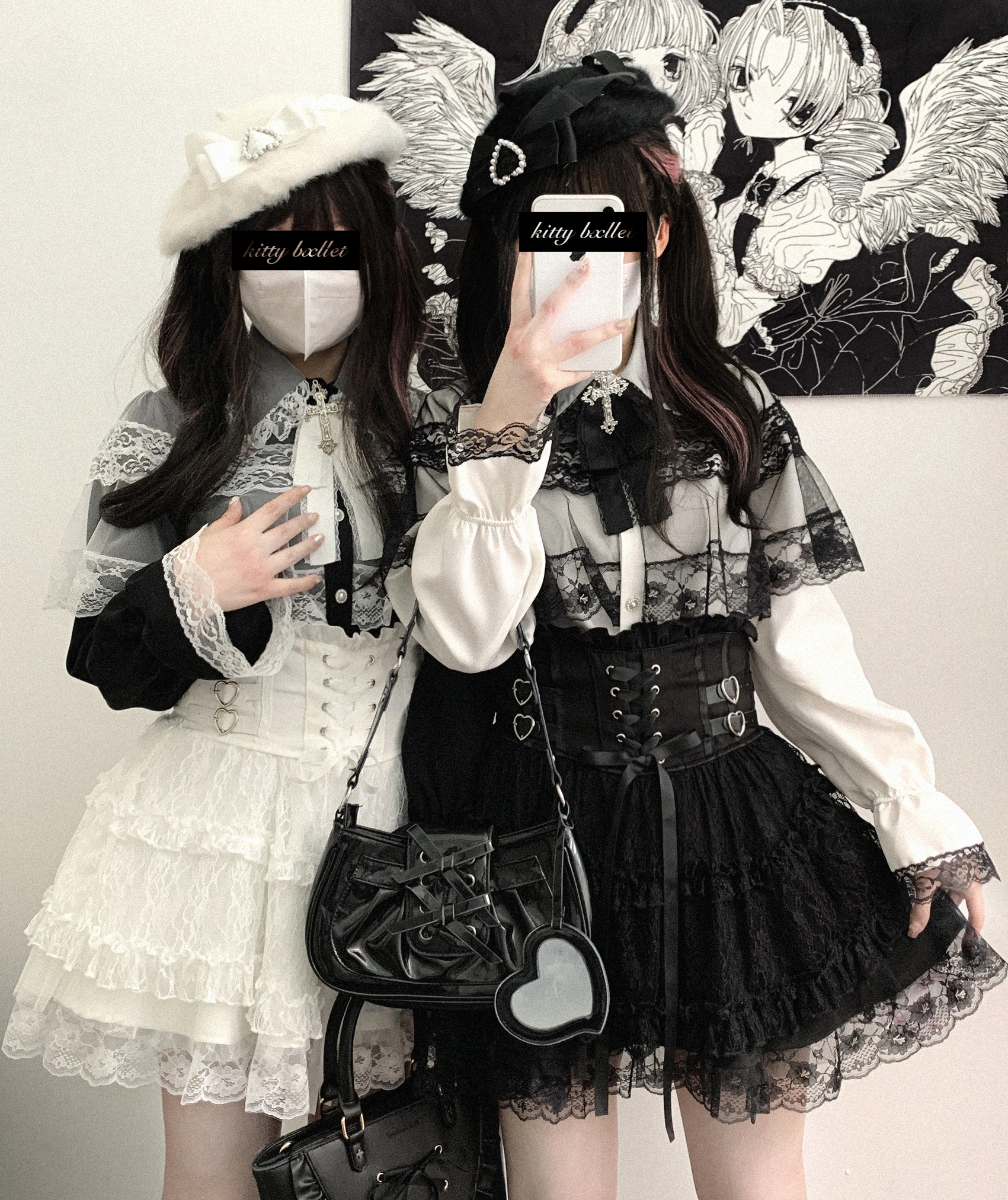 Japanese Mine Style Lace Splicing Short Skirts High Waist Lace-up A-line Heart Leather Buckle Sweet Versatile Mini Skirt Women