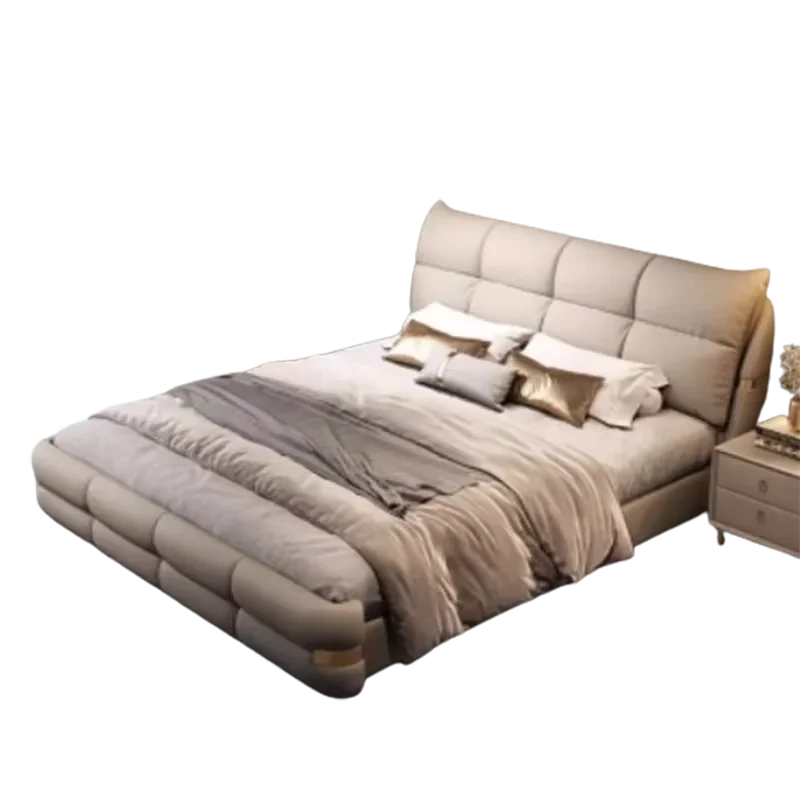Headrest Frame Double Bed European High End Sleeping Luxury Double Bed Home Full Size Cama Matrimonial Furniture For Bedroom