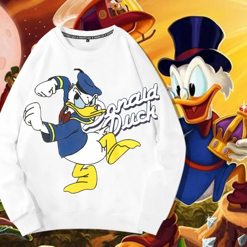 

Donald Duck Co-branded Crewneck Hoodie Tide Ins Men 2024 New Disney Day Two Yuan Teenage Coat