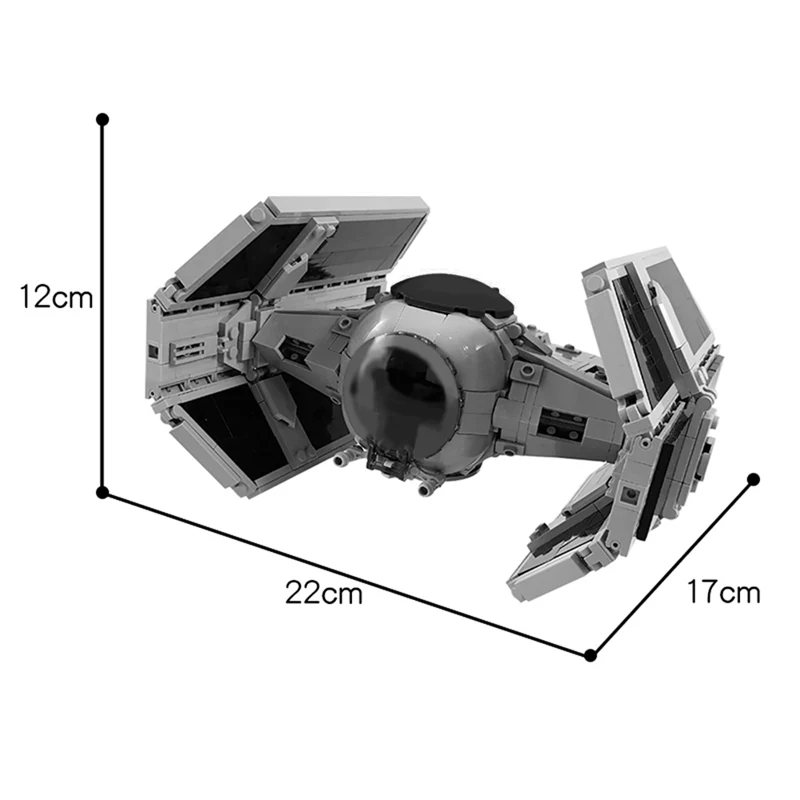 Blocs de construction TIE Interceptor MOC, chasseur avancé Space Wars avec ailes pointues, intercepteur impérial pour les fans adultes