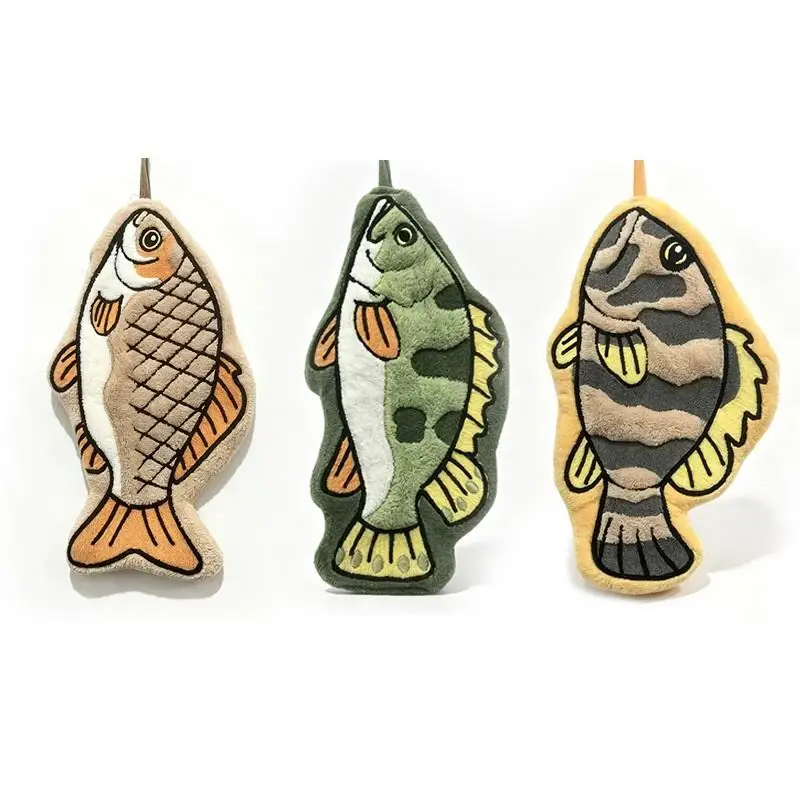 New Sale Quick Dry Absorbent Fish Shaped Fishing Towel Portable Hand Cloth Angler Towel For Outdoor Fishing Tackle Accessories