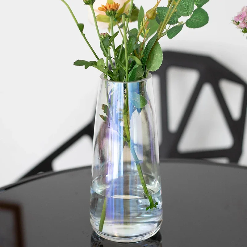 

Nordic Stained Glass Vase Small Fresh Wide Mouth Flower Arrangement Living Room Porch Dining Cabinet Home Decorations Jonathan