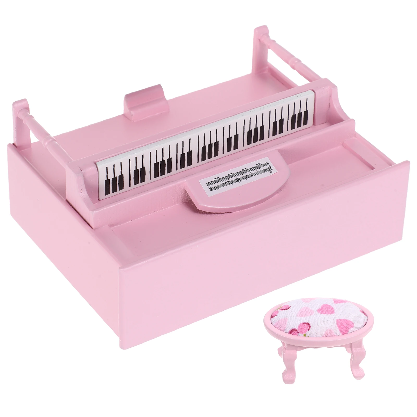 1 Set Sgabello verticale per casa delle bambole in miniatura Piccolo realistico per bambini Musical Scala 1/12 Mini Accessori per pianoforte Mobili per casa delle bambole Falso