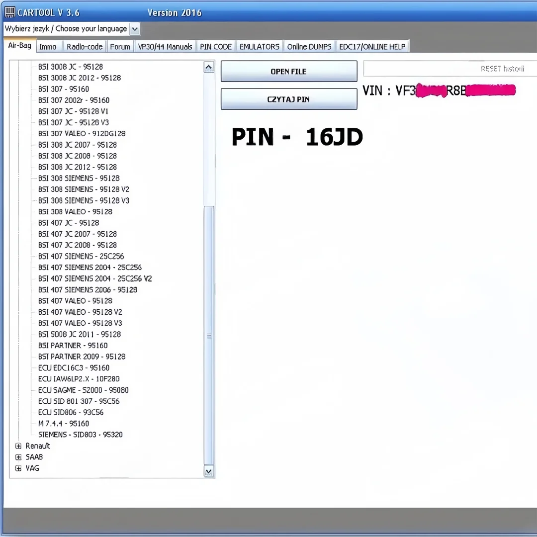 2025 أداة سيارة CarTool 3.6 الساخنة لإعادة ضبط برنامج إصلاح السيارة Immo وAirbag Windows 7/10/ 11