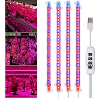 Indoor Plant Grow Light Auto Timer 3/6/12H Full Spectrum Plant Grow Light USB Dimmable Sunlight Red and Blue Light for Greenhous