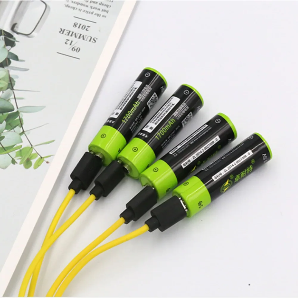 10 шт./лот ZNTER AA аккумуляторная батарея 1700 мАч USB 1,5 В литий-полимерная батарея мышь камера микрофон батарея AA