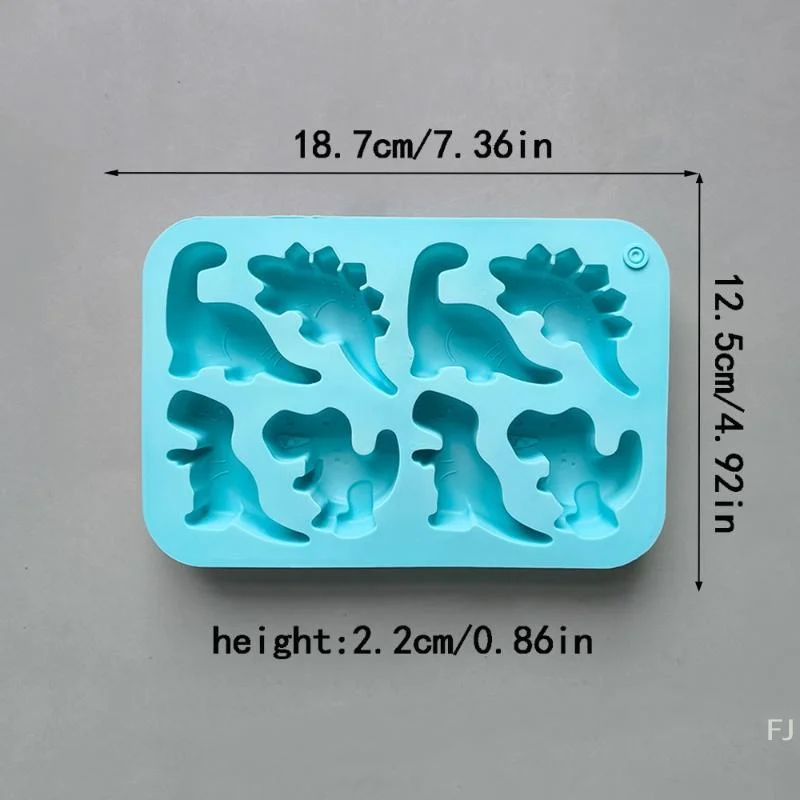 [YU] Dinosaurier-Silikonformen in Lebensmittelqualität, 8 Mulden, Schokolade, harte Süßigkeiten, Eiswürfel, Silikonform für DIY-Schokolade, Süßigkeiten, Gelee