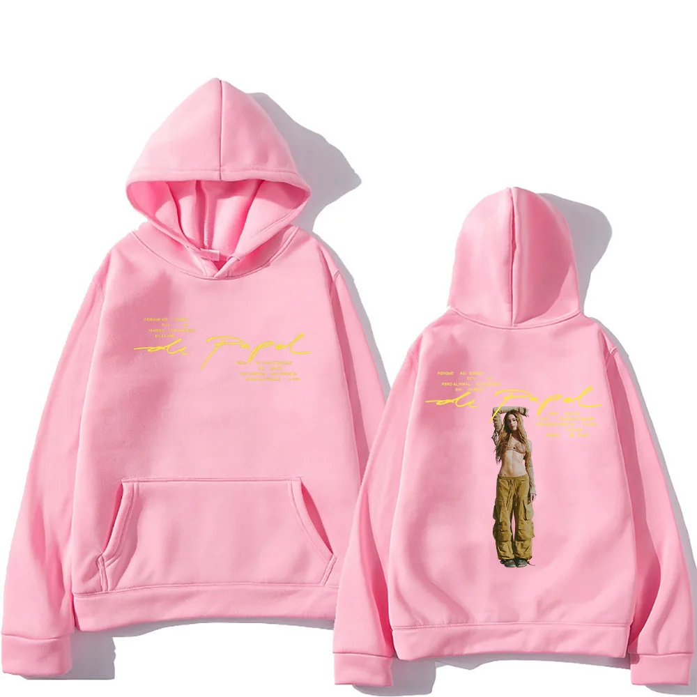 Singer TINI De Papel Hoodies Men Women Vintage Aesthetic Pullovers Fashion High Street Sweatshirt Long Sleeve Clothes Streetwear