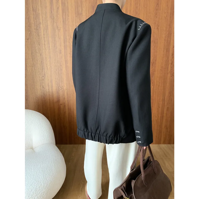 Contrast Color Stitching Suit Jacket Autumn Desinger Women Loose Long Sleeve Blazer Coat