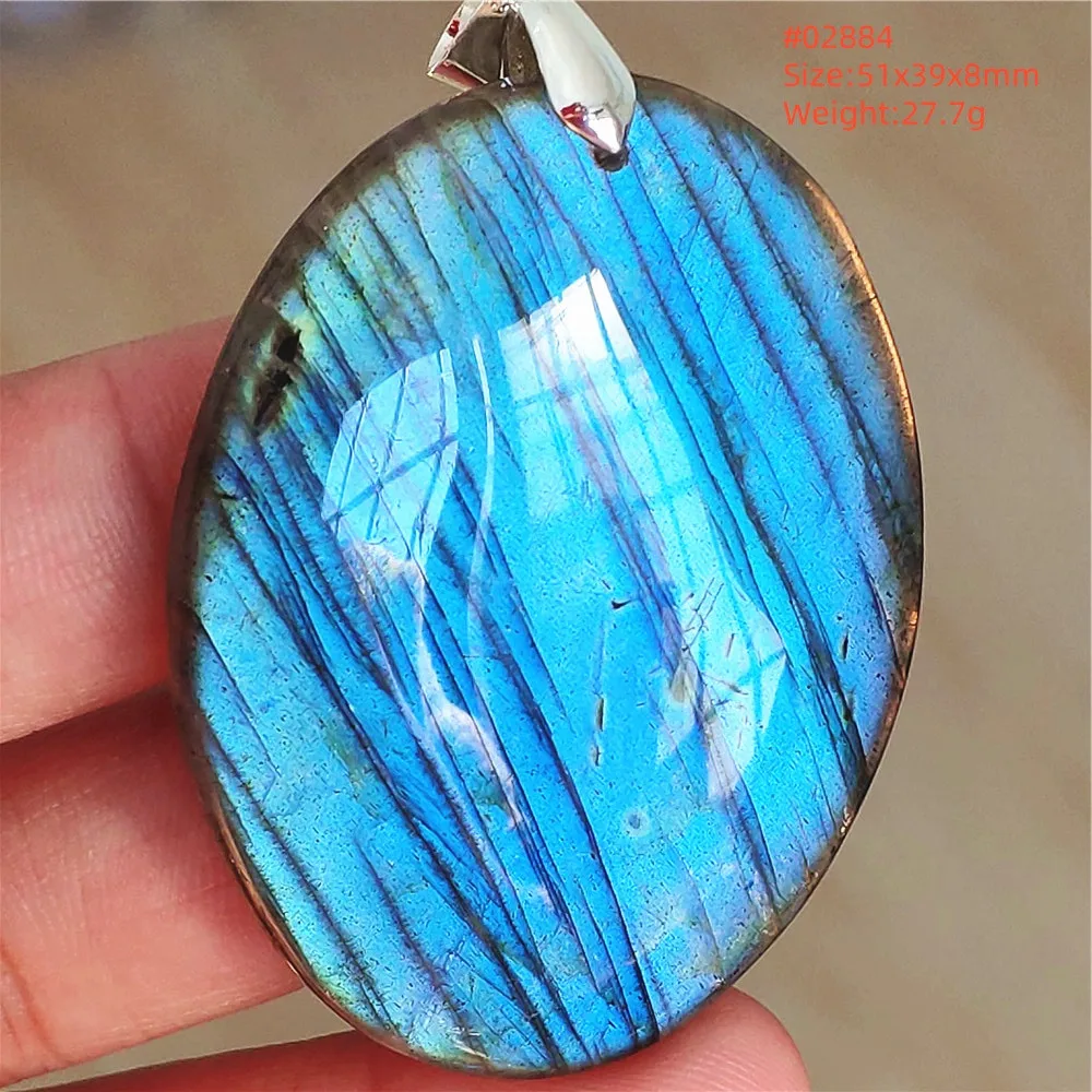 Natural Blue Labradorite Pendant Women Men Water Drop Purple Light Labradorite Necklace Jewelry AAAAAA