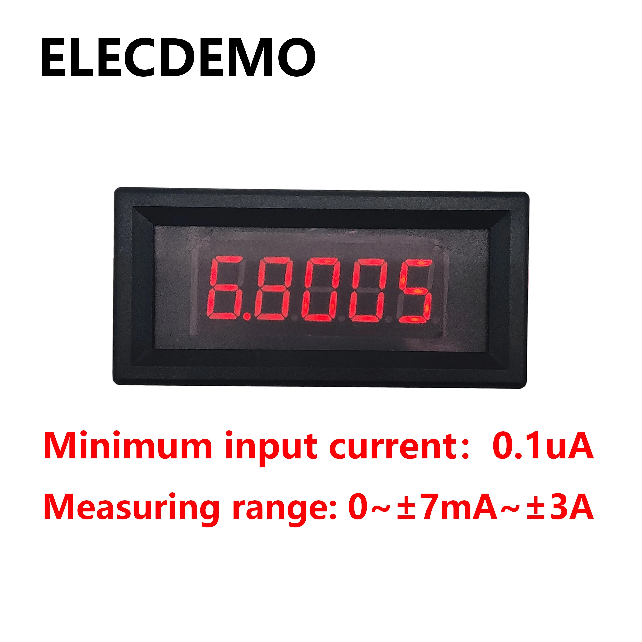 5-Digit High Precision DC Digital Microammeter Panel Meter, +/- Current, Auto Dual Range, LED Display Low Drift Low Noise