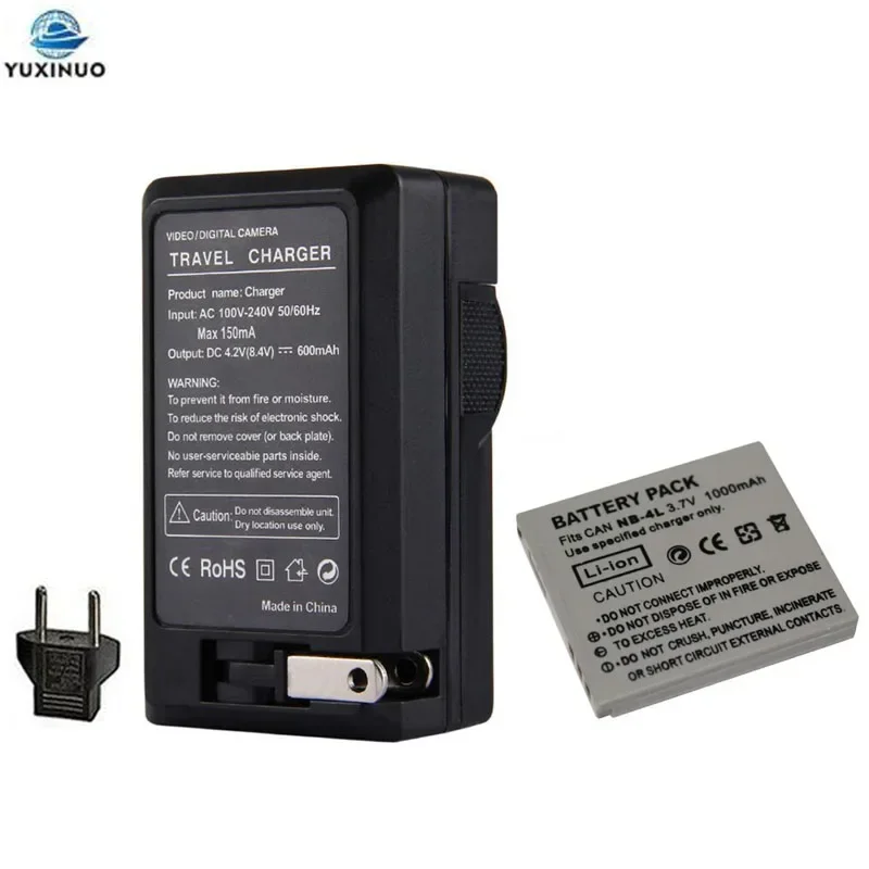 1000mAh NB-4L NB4L Camera Battery +AC Charger for Canon IXUS 30 40 50 55 60 65 80 100 I20 110 115 120 130 IS 117 220 225 230 255