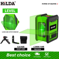 HILDA Laser Level Meter 2-Line Cross Green Level Laser Horizontal & Vertical Nivel Laser Self-Leveling лазерный уровень Men Gift