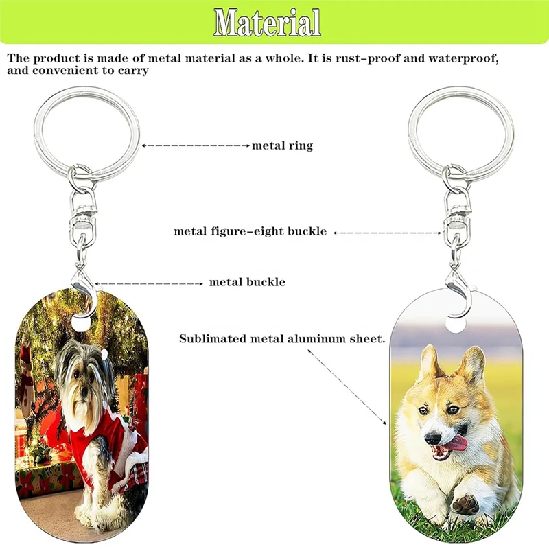 

A21R-Metal Sublimation Keychain Blanks,Sublimation Blanks Bulk For Keychains,Double Sided Sublimation Ornament Blanks