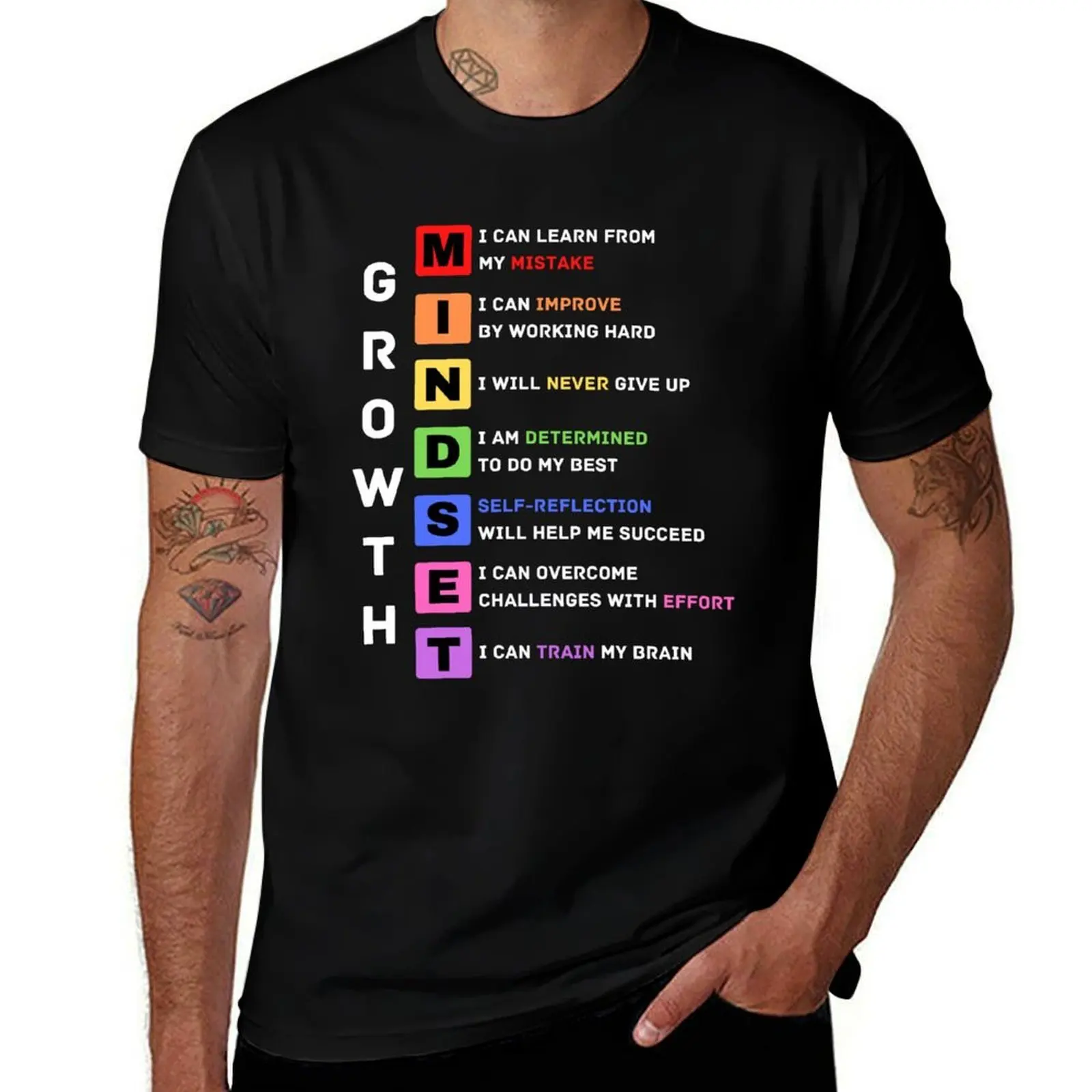 Growth Mindset T-Shirt All Match Basic Short Sleeve Top T-Shirt