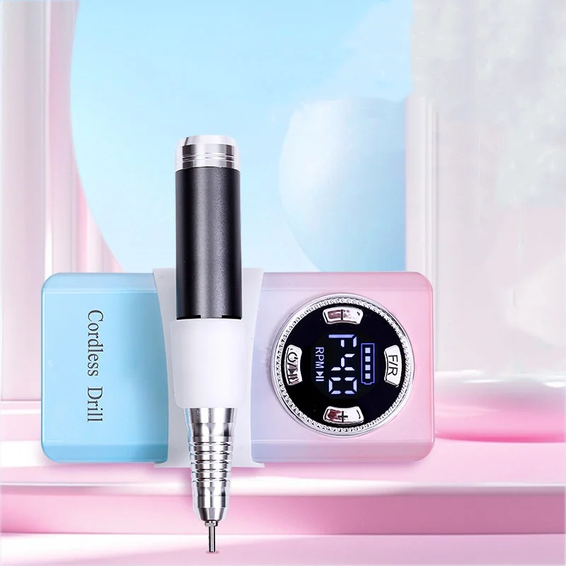 

40000RPM Electric Nail Drill Machine Professional Manicure Lathe LCD Display Rechargeable Nail Tool Portable Nail Polish Machine