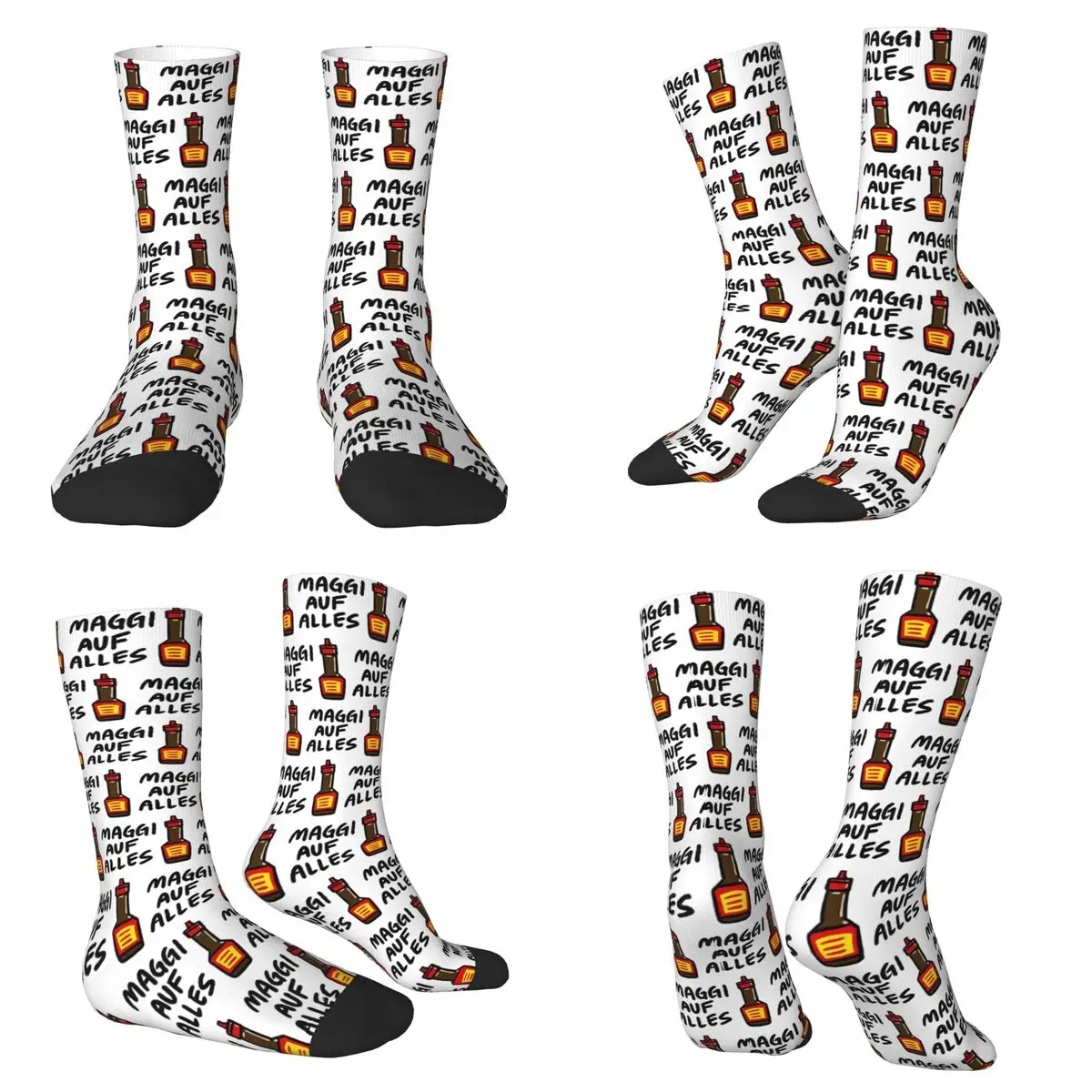 Maggi Auf Alles Deutsch Socken Harajuku schweißabsorbierende Strümpfe ganzjährig lange Socken Zubehör für Unisex-Weihnachtsgeschenke