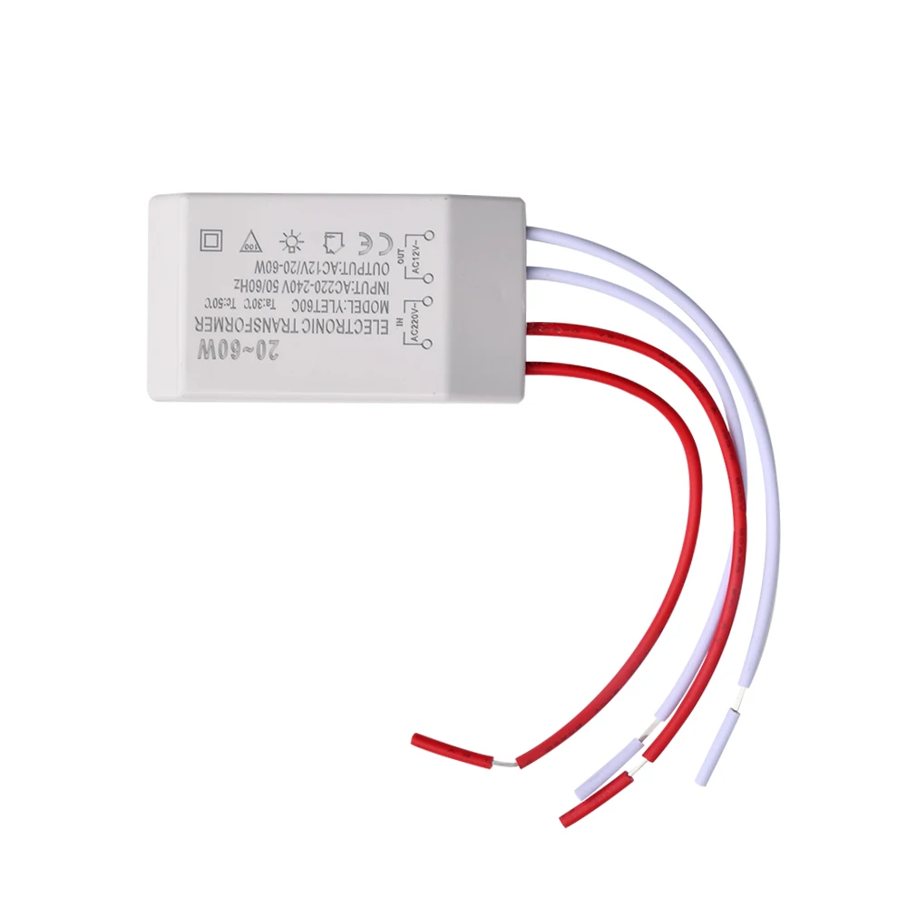 20-60W 220V to AC12V LED Lamp Light Electronic Transformer Adapter High-Quality Lighting Fixtures Transformer for Home