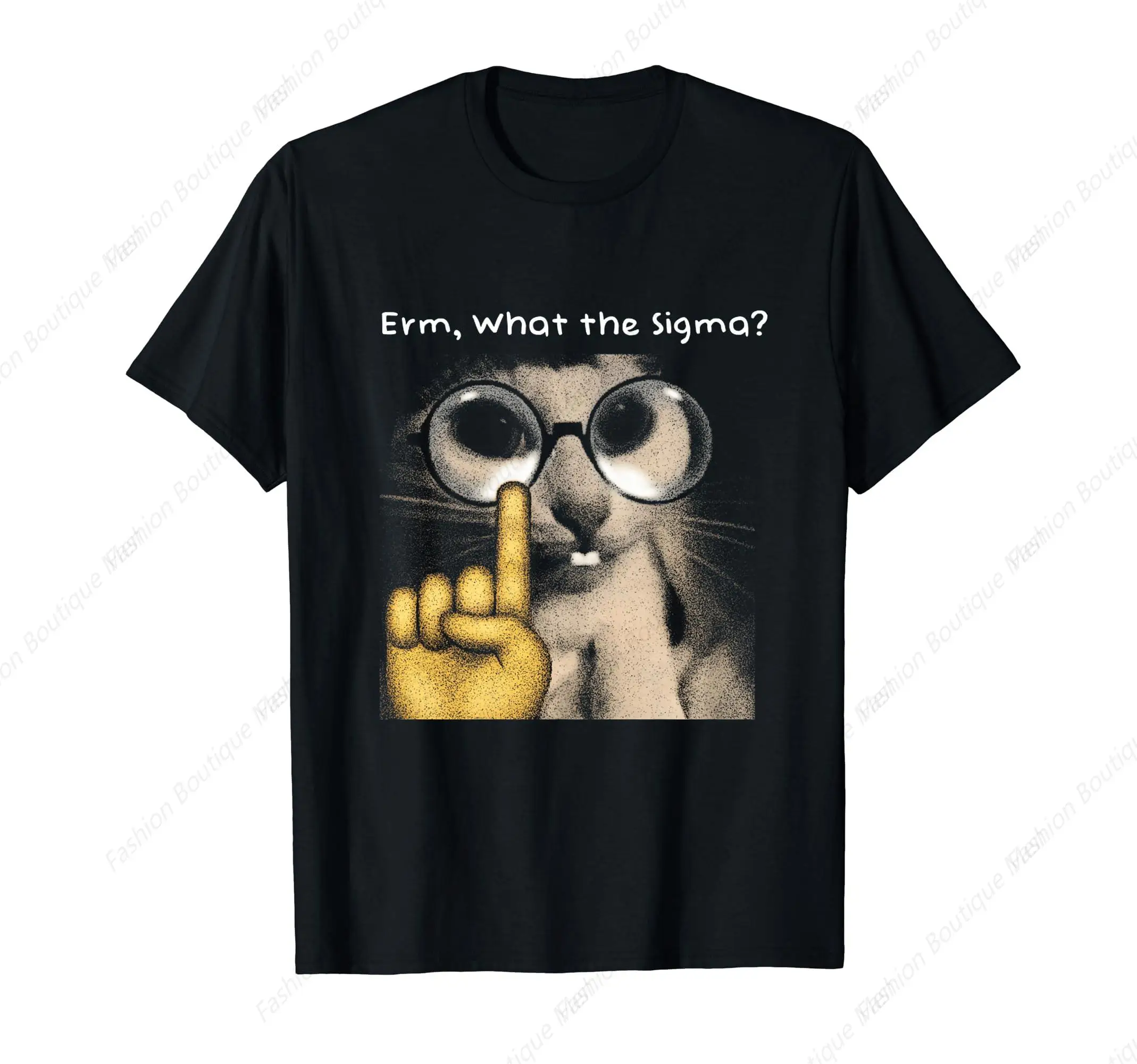 

Cat Funny Erm What the Sigma Cat Meme Funny T-Shirt High Quality Casual Short Sleeve Top