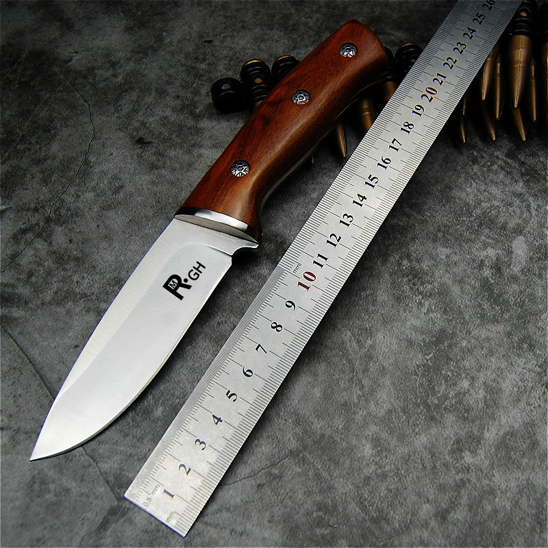 Japanese mirror light high quality 9CR18Mov  tactical knife outdoor hunting knife outdoor defensive sharp camping knife