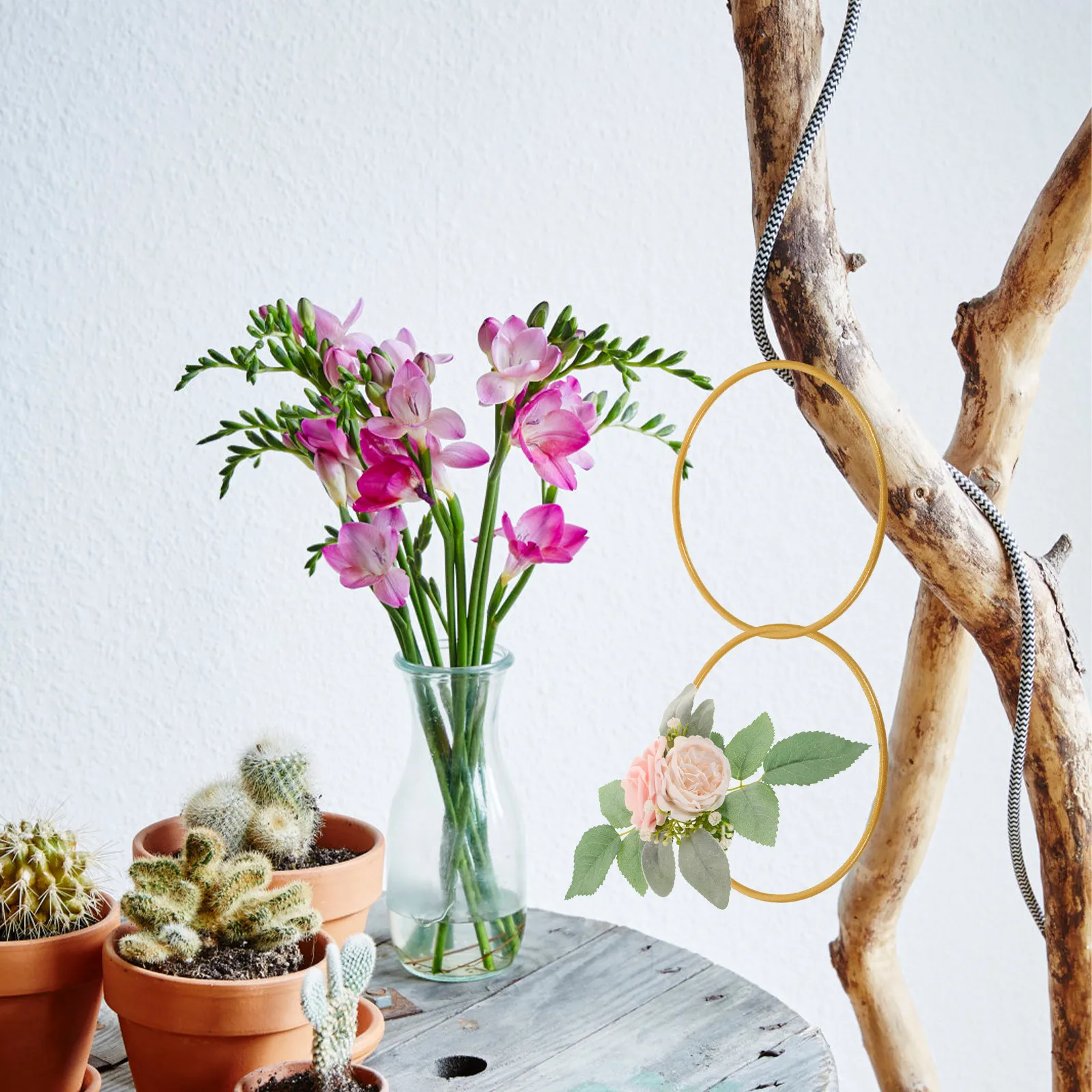 10Pcs Gold Round Ring 10Cm Metal Craft Hoop for DIY Dreamcatcher Boho Wall Hanging Suncatcher Wedding Backdrop Floral - view 6
