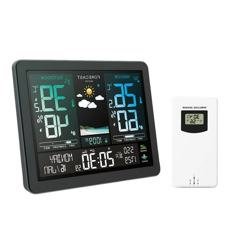 T19C For Temperature And Humidity Monitoring Electronic Weather Station Feature Intelligent Color Screen Multi-Functionality