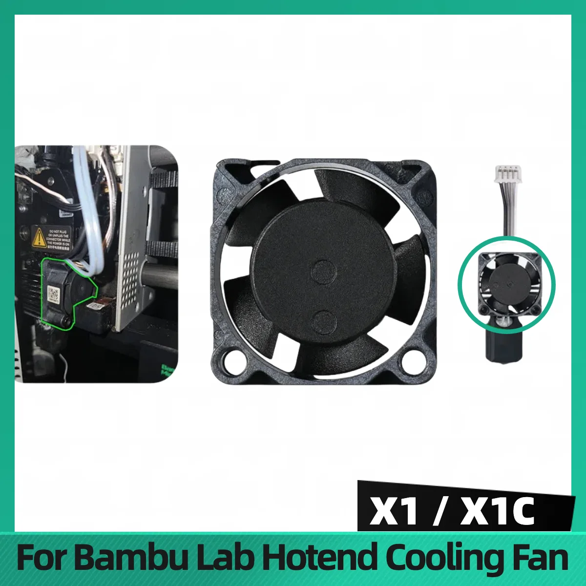 

Охлаждающий вентилятор для Bambu Lab X1 Hotend, сменная деталь для бамбука X1C Hotend, охлаждающий вентилятор, запасная часть для 3D-принтера X1, охлаждающий вентилятор