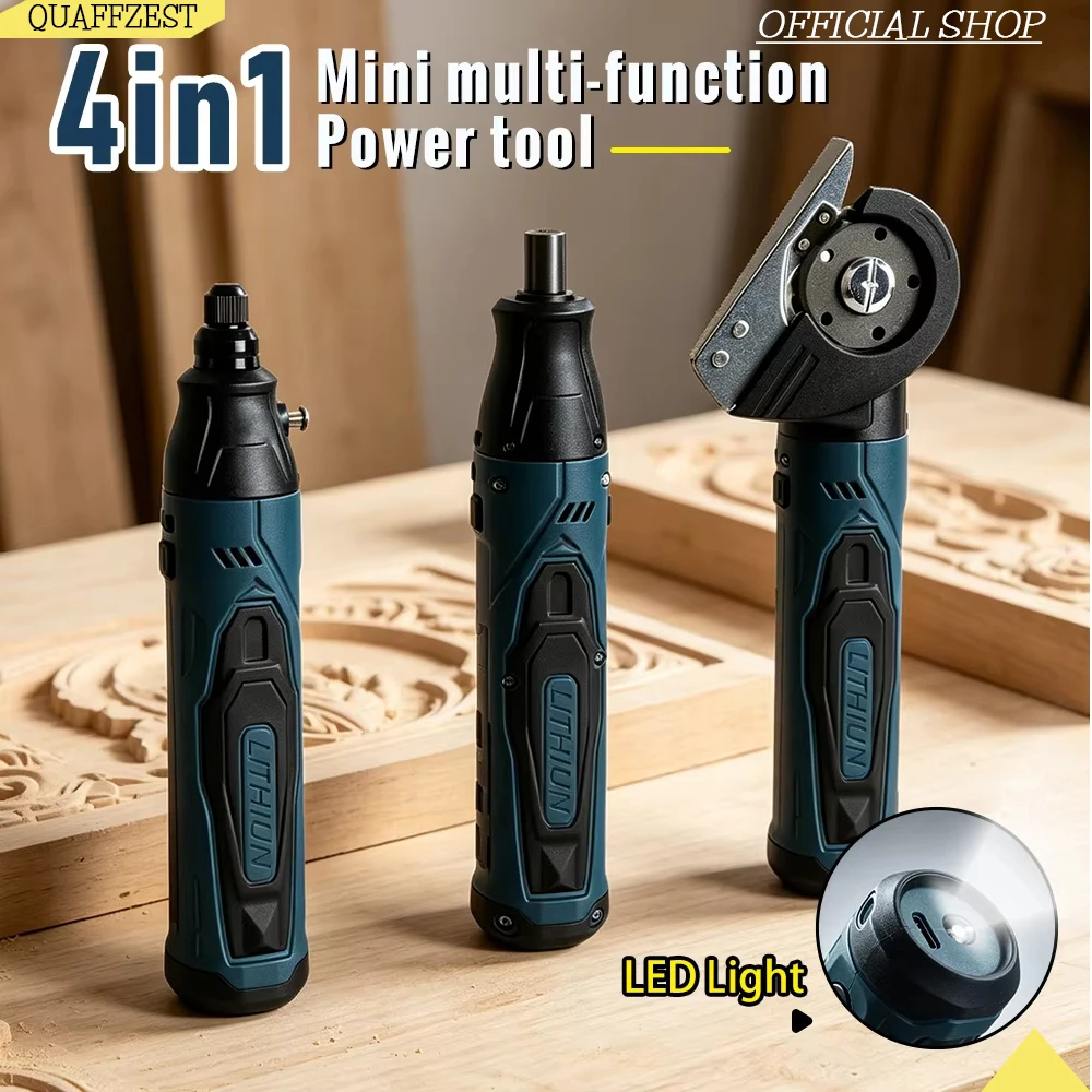 Mini Electric Screwdriver Grinder Cutter Rechargeable Adjustment 4in1 Multi-function Power Drill Disassembly Torque Repair Tools