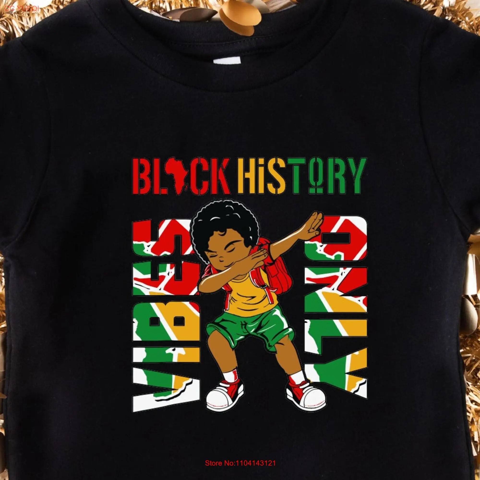 Футболка Black History Vibes Only Little King Lives Matter BLM Juneteenth с длинными или короткими рукавами