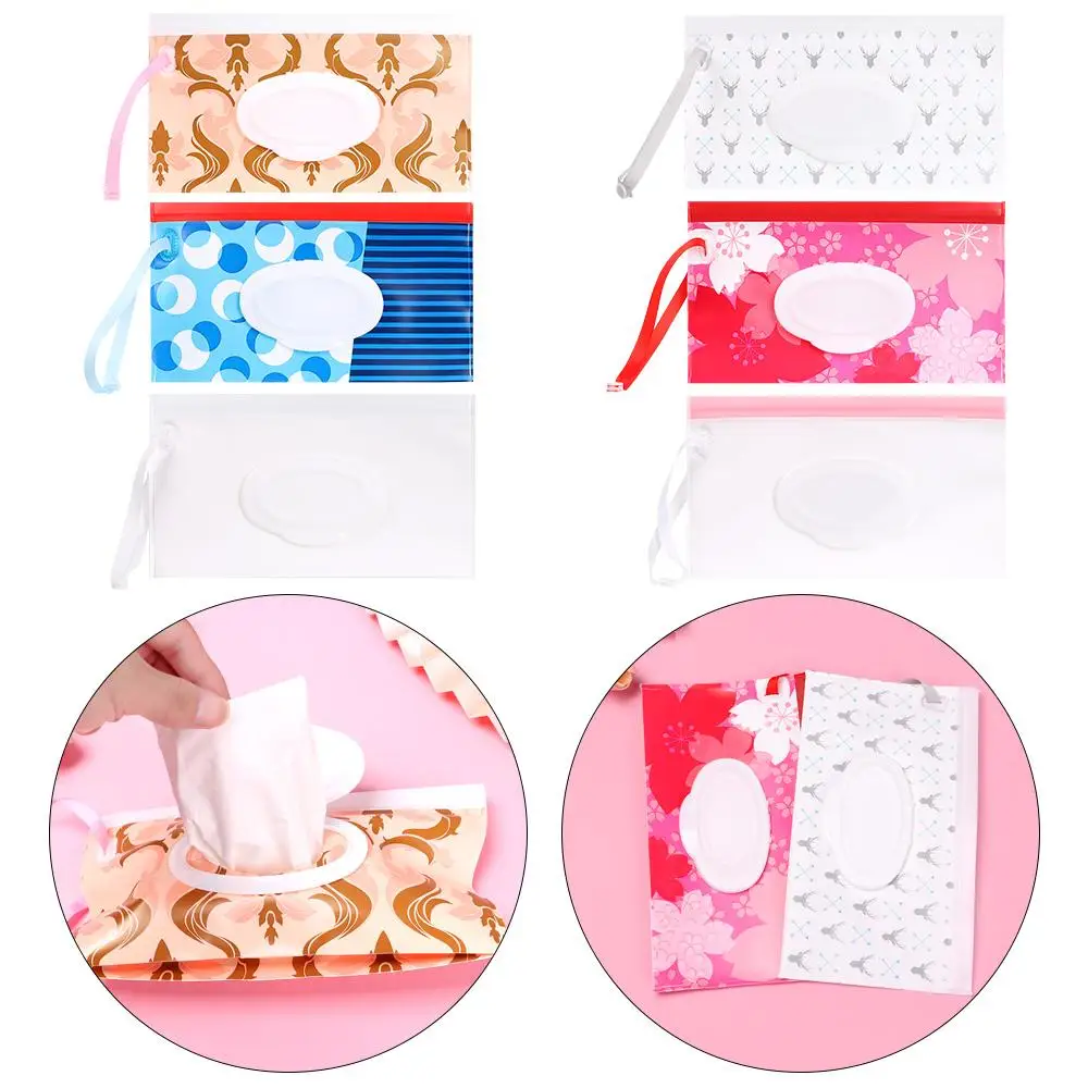 

Fashion Outdoor Portable Snap-Strap Flip Cover Carrying Case Tissue Box Stroller Accessories Cosmetic Pouch Wet Wipes Bag