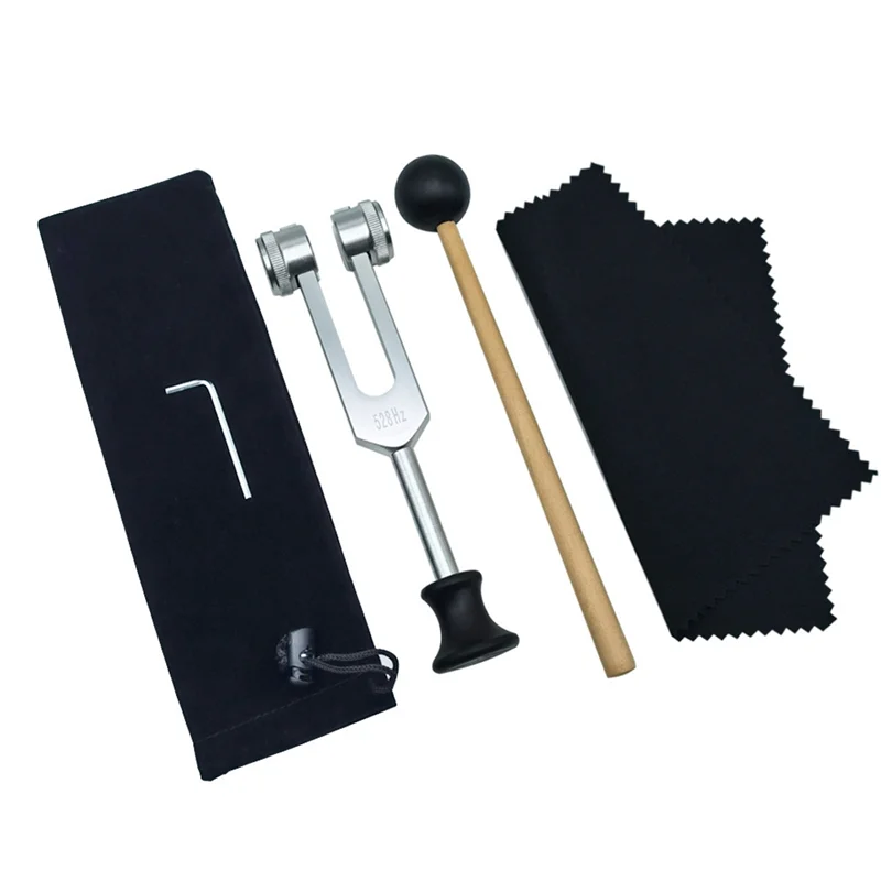 Stimmgabel 528 Hz mit Schlägel zur Heilung von Chakren, Klangtherapie, zur Wartung perfekter Harmonie von Körper, Geist und Seele