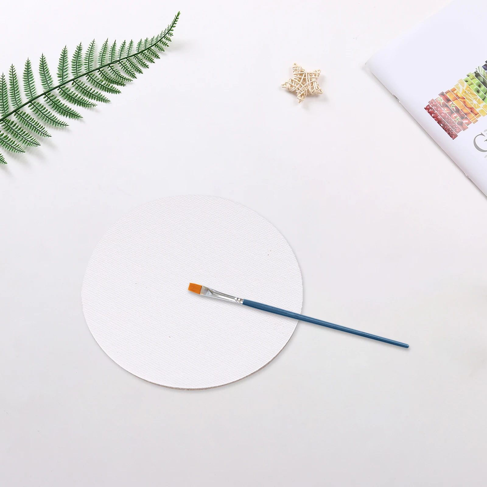 

10pcs Round Cotton Oil Painting Board Acrylic Canvas Tool For Art Diy Students Durable Pure Cotton Drawing Panels Painting