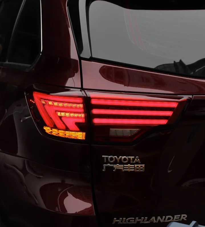 LED Tail Lights For Toyota Highlander 3th Gen 2016-2020 Brake Light Auto Parts Car Rear Lamp Assembly