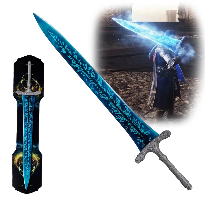 Elden-Ring Dark Moon Greatsword Replica, Fantastic Sword,Cosplay Props, Big Large Sword, Twin-Hands Sword, W/Wall Hanging Stand