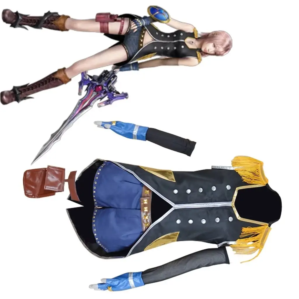 Game FFXIII-2 Serah Farron Cosplay Costume Sexy Women Fighting Uniform Suit Halloween Party Comic Con FF13-2 Streetwear
