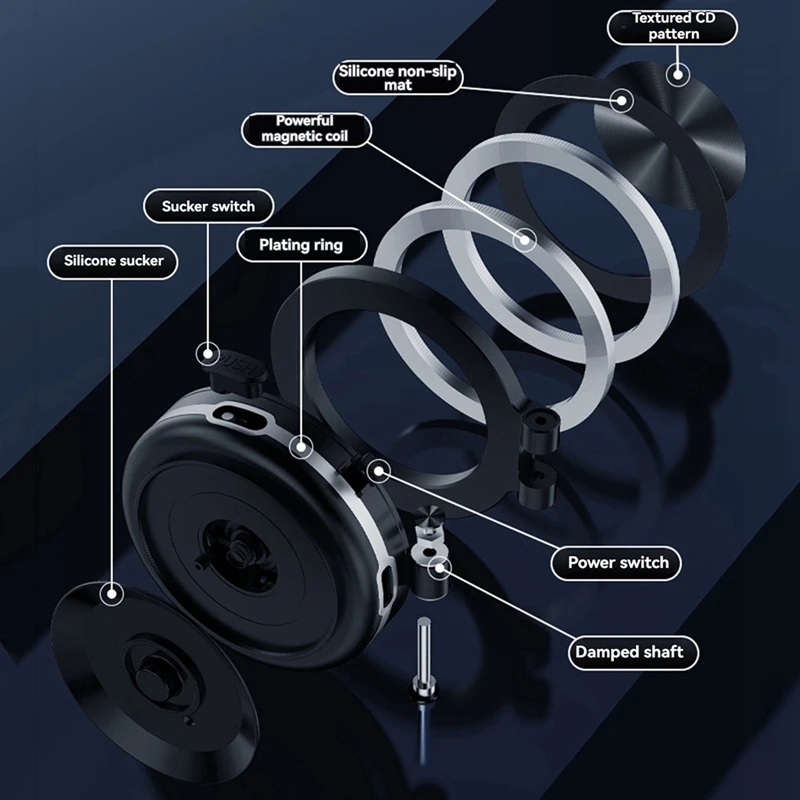 360° Rotating Vacuum Adsorption Magnetic Bracket Universal Car Navigation Instrument Table Phone Bracket