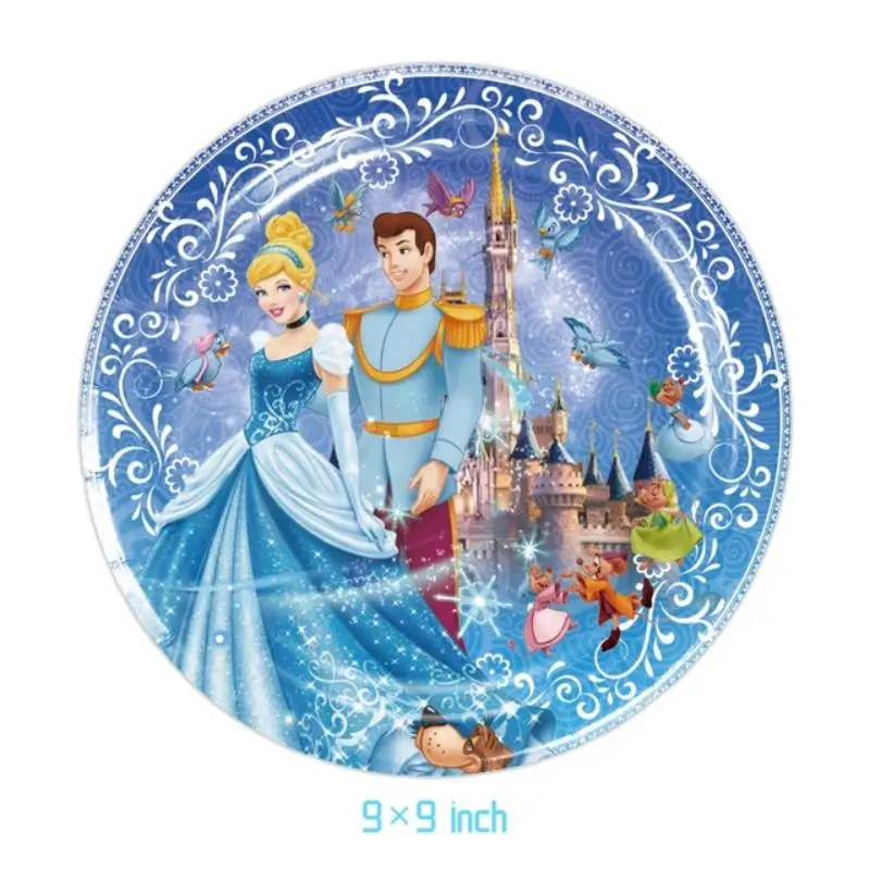 Princess Cinderella Birthday Party Decoration Tableware Cup Plate Balloons Tablecloth Girls Wedding Party Supplies Baby Shower