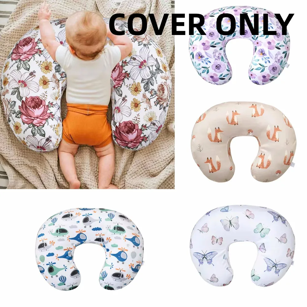 Baby Nursing Pillow Cover Printing Design Minky Breastfeeding Pillow Slipcover Ultra Soft Snug Fits On Newborn Nursing Pillow