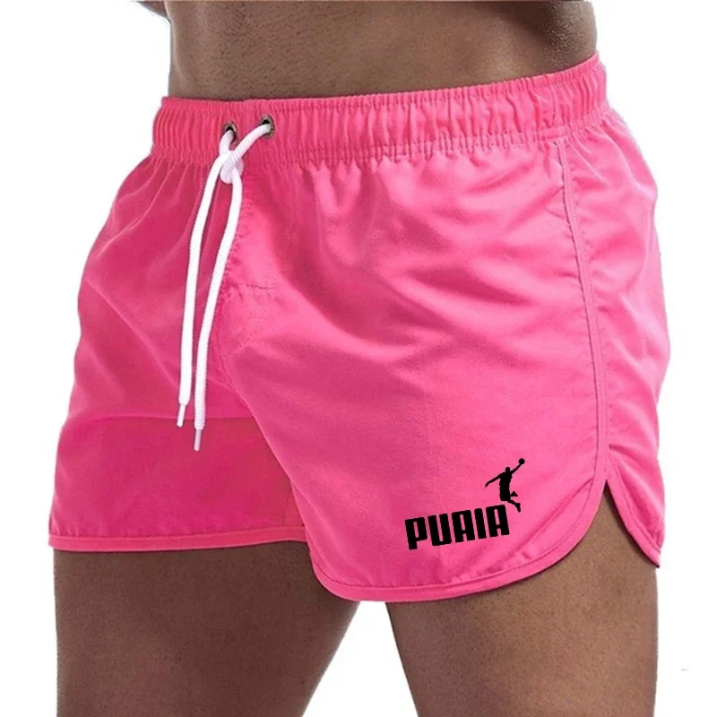

Men's New Quick Dry Athletic Beach Shorts with Sport Graphic, Elastic Waist Drawstring Lightweight Casual Sports Trunks