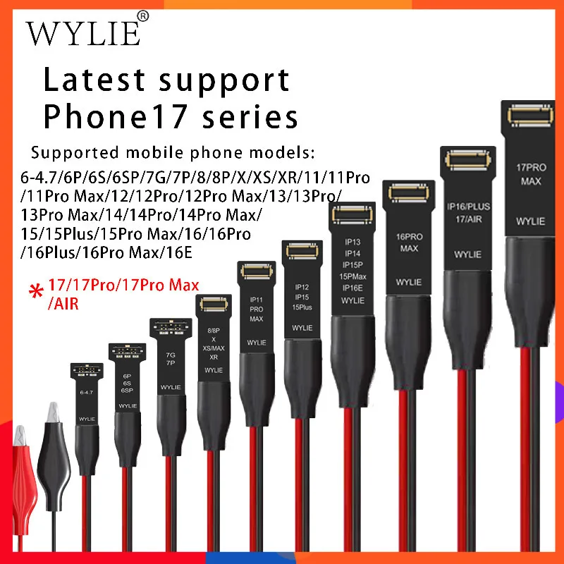 

WYLIE DC Power Supply Line Original Factory Diagnostic Cable for iPhone 6~17ProMax Motherboard Testing Repair No Battery Require