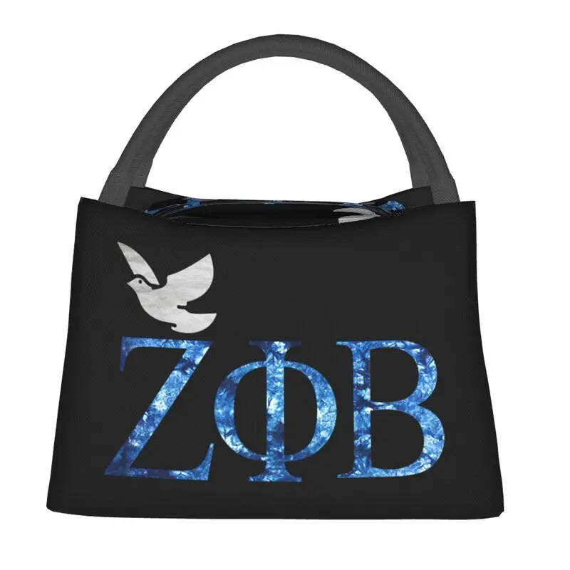 Zeta Phi Beta Insulated Lunch Bag for Outdoor Picnic African American Waterproof Thermal Cooler Bento Box Women