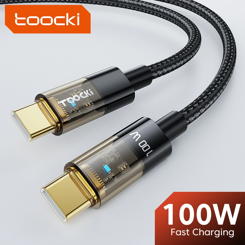 Toocki 100W USB C To USB Type C Cable USBC PD Fast Charging Charger Cord USB-C Type C wire Cable For Macbook Samsung Xiaomi POCO