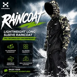HASIDA Long Type Waterproof Thin Oxford Cloth Material Soft TPU Fabric Portable Light Weight Fishing Raincoat