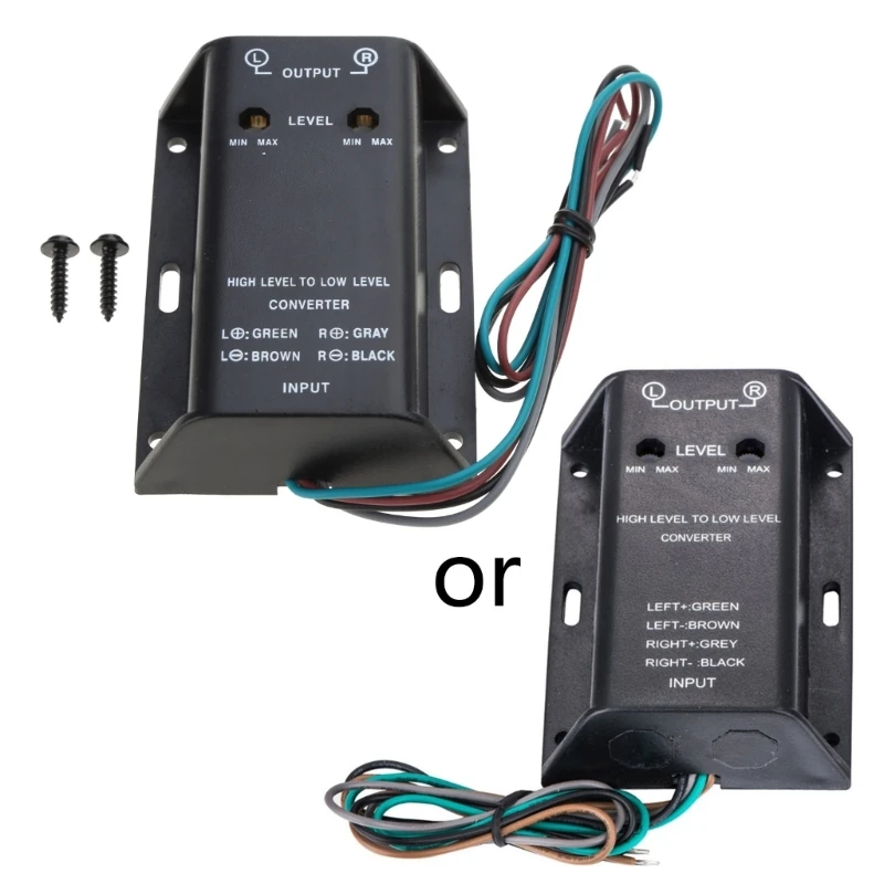 Car-Stereo High to Low Line Speaker Level Converter Cord Car Audio RCA Speaker Converter Adapter Bass Audio Adapter Wire