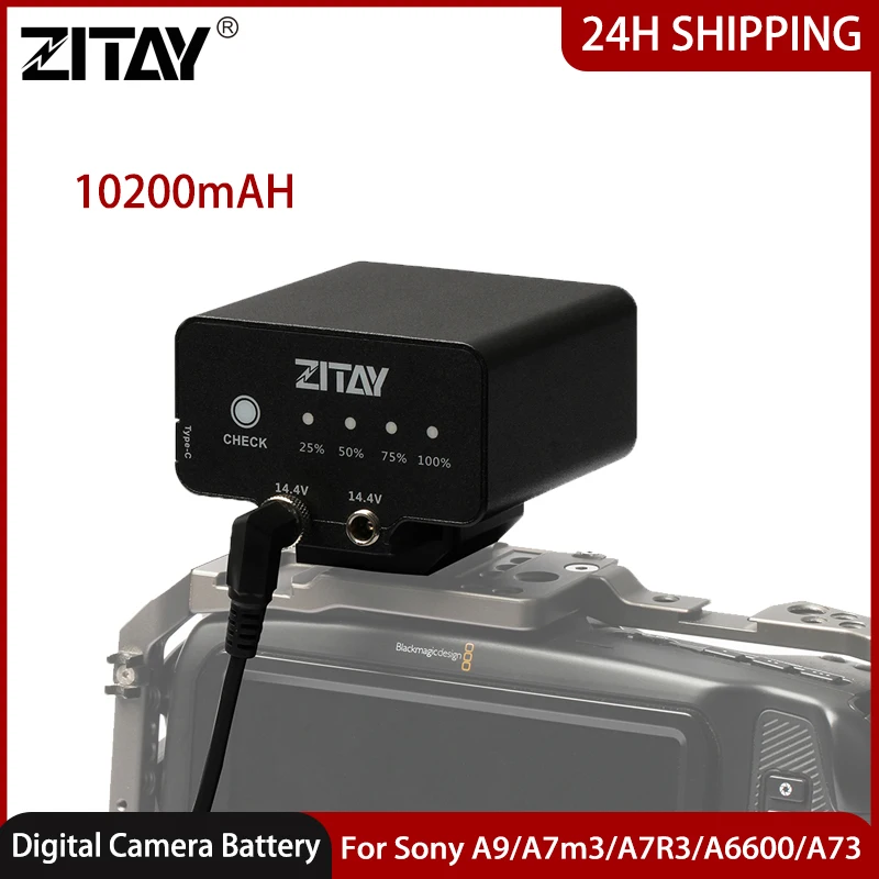 ZITAY 14.4V 95WH Camera External Battery Set for Sony F570 F550 BMPCC 4K 6K Record Over 5 Hours Battery