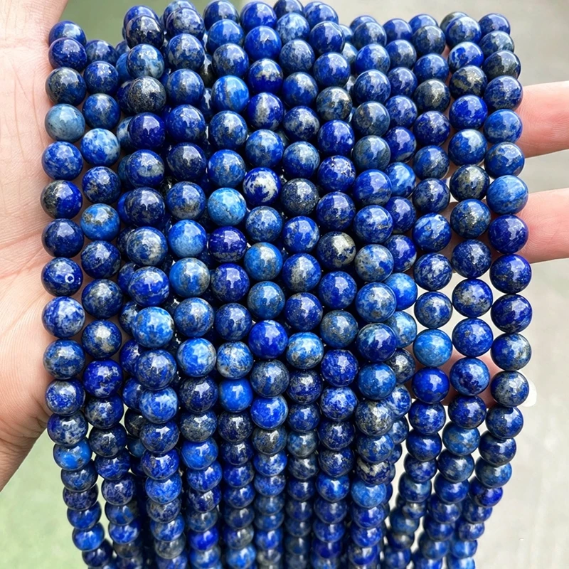 Natural Stone lapis lazuli Beads Round Loose Spacer 4 6 8 10mm Pick Size For Jewelry Making DIY Necklace Bracelet Accessory