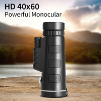 40X60 Powerful Telescope Monocular Binoculars High Definition Zoom With Compass BAK4 Prism Fmc Coating For Hunting Camping Tool