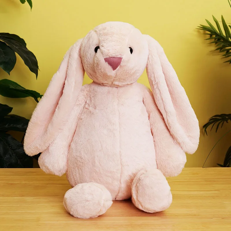 Animales de peluche suaves para bebé, conejo de orejas largas para dormir, muñeco de peluche de dibujos animados, regalo de cumpleaños para niños