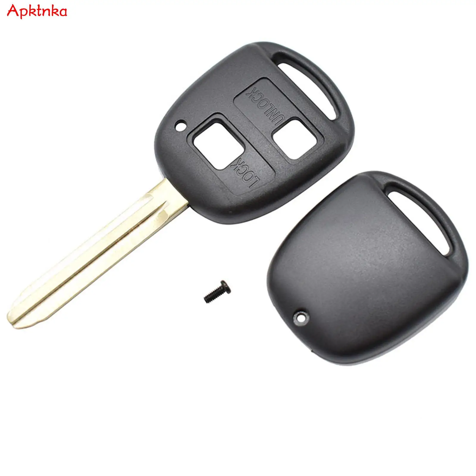 Carcasa de llave remota de coche, cubierta de hoja sin cortar, 2 botones, para Toyota RAV4, Yaris, Prado, Corolla, Land Cruiser, Previa, Echo Switch