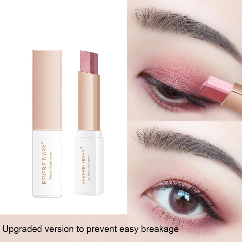 1 個プロフェッショナル 2 で 1 ダブルカラーグラデーションベルベットアイシャドウスティック怠惰なメイク防水持続シマーメタリックアイシャドウ